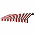 Aleko 20 x 10 ft. Motorized Retractable Home Patio Canopy Awning, Red & White ABM20X10REDWH05-UNB